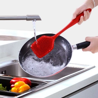 High quality low price Silicone pan pot dish wash brush kitchen cleaning tool