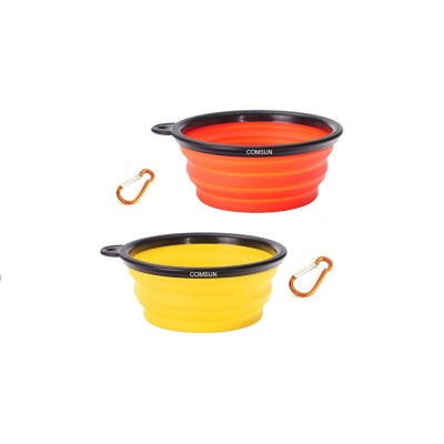 High quality BPA free pet food bowl water feeder dog feeding bowls with carabiner